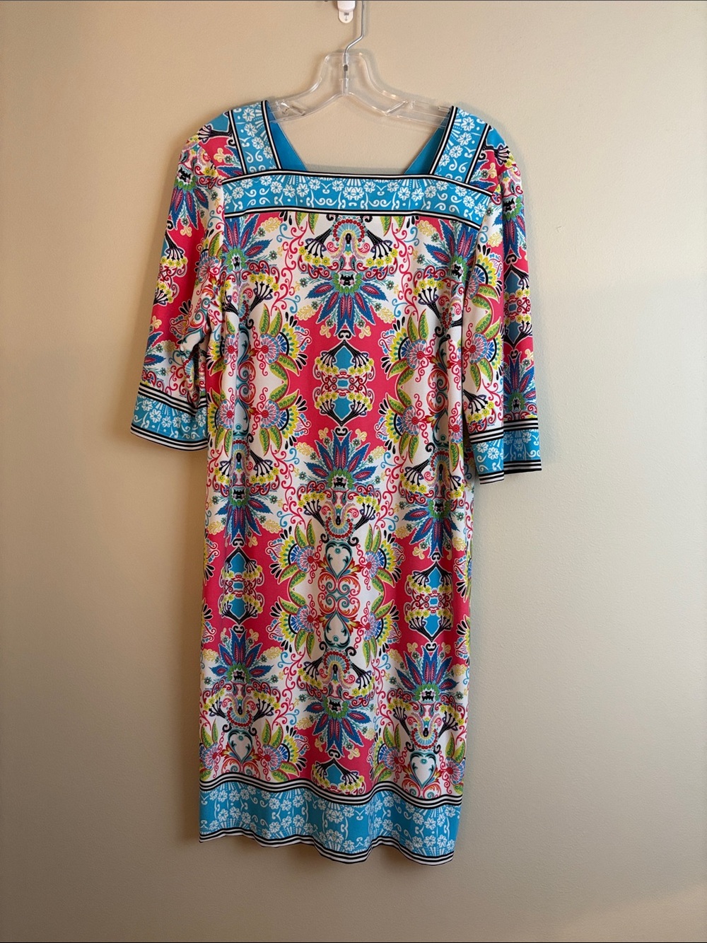 EUC Studio One szXL Pink and Blue Printed Dress…